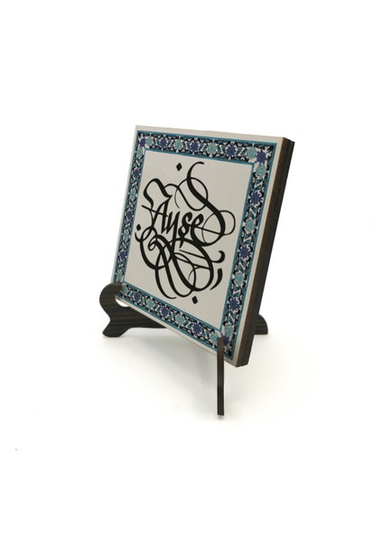 Geleneksel Hat Sanatı ile Mdf Üzerine Yazılı Masaüstü Isimlik