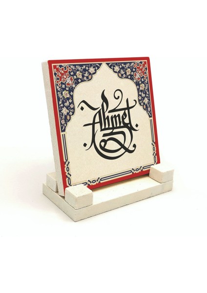 Geleneksel Hat Sanatı ile Doğal Taş Üzerine Yazılı Masaüstü Isimlik