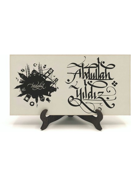 Geleneksel Hat Sanatı ile Mdf Üzerine Yazılı Masaüstü Isimlik fiyatları