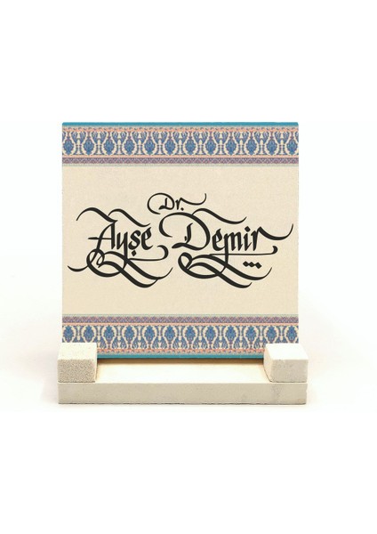 Geleneksel Hat Sanatı ile Doğal Taş Üzerine Yazılı Masaüstü Isimlik fiyatları