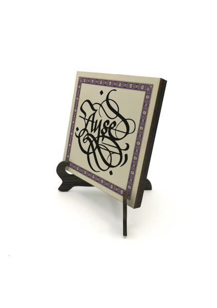 Geleneksel Hat Sanatı ile Mdf Üzerine Yazılı Masaüstü Isimlik