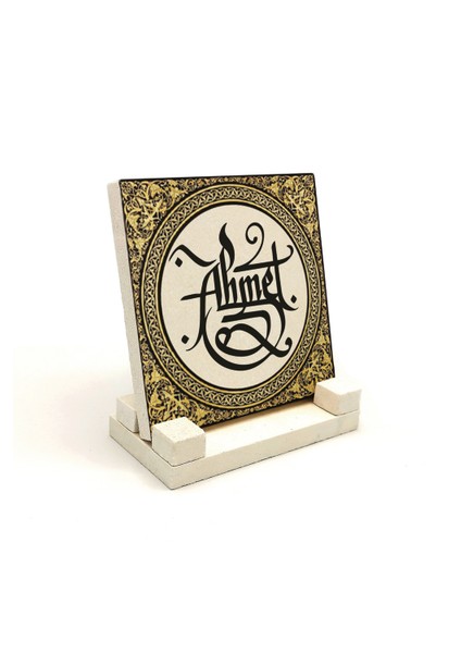 Geleneksel Hat Sanatı ile Doğal Taş Üzerine Yazılı Masaüstü Isimlik