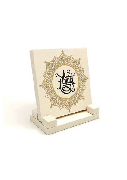 Geleneksel Hat Sanatı ile Doğal Taş Üzerine Yazılı Masaüstü Isimlik