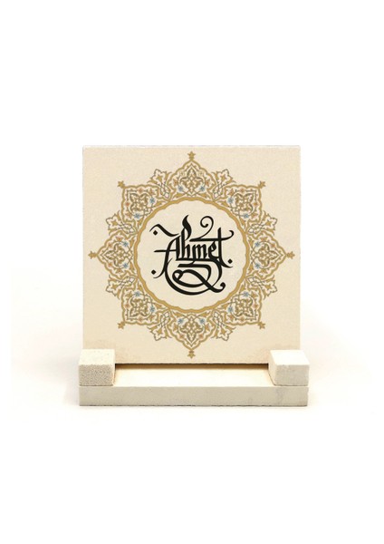 Geleneksel Hat Sanatı ile Doğal Taş Üzerine Yazılı Masaüstü Isimlik fiyatları