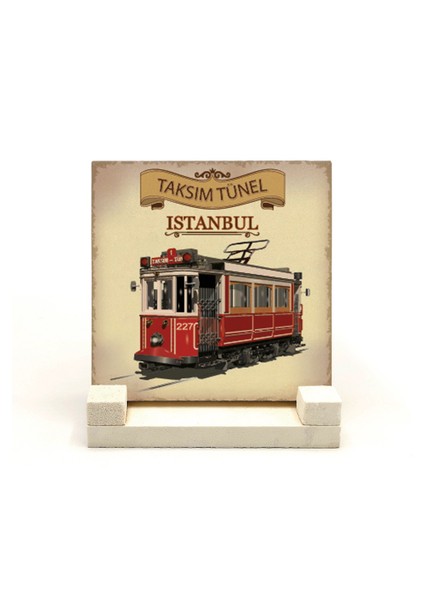 Nostaljik Tramvay Baskılı Doğaltaş Masaüstlük fiyatları