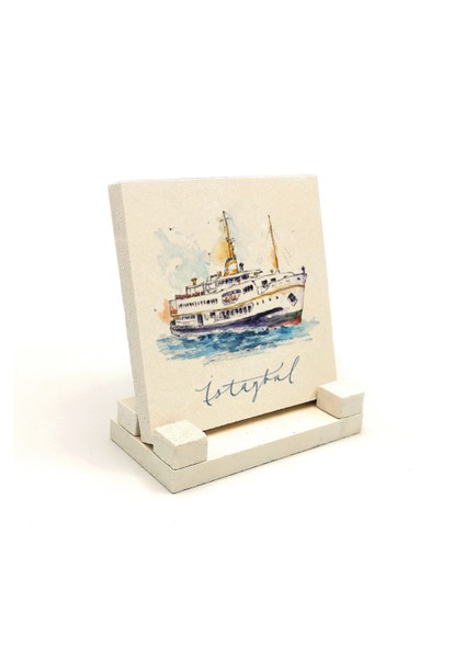 Istanbul Vapurbaskılı Doğaltaş Masaüstlük