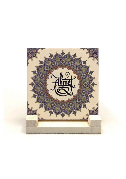 Geleneksel Hat Sanatı Ile Isim Yazılı Doğaltaş Masaüstü Isimlik 10X10 Kkd-61 fiyatları