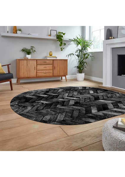 Dijital Baskılı Kaymaz Yıkanabilir Oval Patchwork Yolluk Salon Halısı, V-O-Patchwork-13-Antrasit, fiyatları