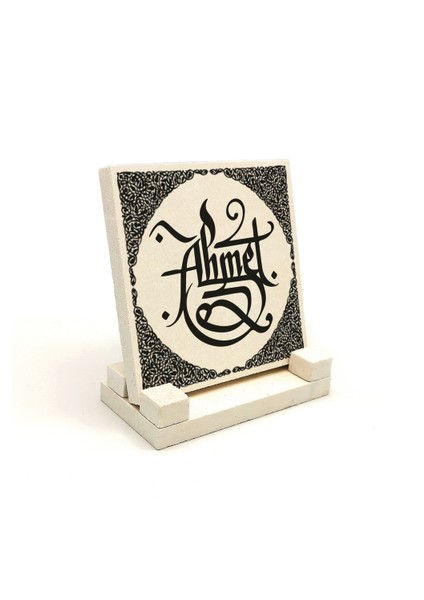 Geleneksel Hat Sanatı ile Doğal Taş Üzerine Yazılı Masaüstü Isimlik