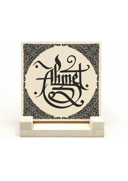 Geleneksel Hat Sanatı ile Doğal Taş Üzerine Yazılı Masaüstü Isimlik fiyatları