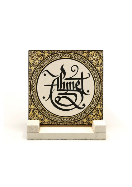 Geleneksel Hat Sanatı ile Doğal Taş Üzerine Yazılı Masaüstü Isimlik fiyatları