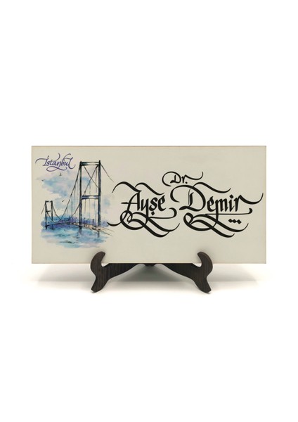 Geleneksel Hat Sanatı ile Mdf Üzerine Yazılı Masaüstü Isimlik fiyatları