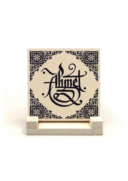 Geleneksel Hat Sanatı Ile Isim Yazılı Doğaltaş Masaüstü Isimlik 10X10 Kkd-44 fiyatları