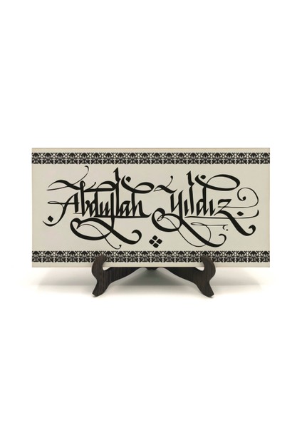 Geleneksel Hat Sanatı ile Mdf Üzerine Yazılı Masaüstü Isimlik fiyatları