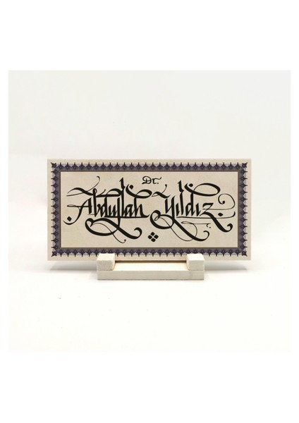 Geleneksel Hat Sanatı ile Doğal Taş Üzerine Yazılı Masaüstü Isimlik fiyatları