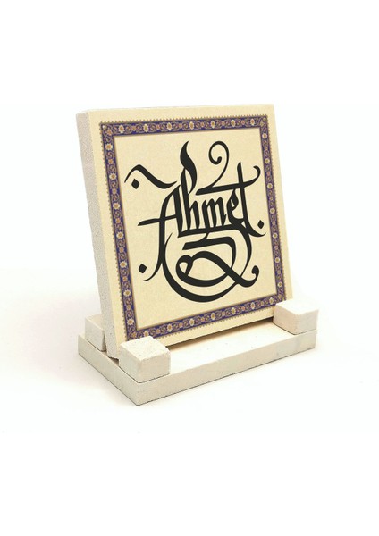 Geleneksel Hat Sanatı ile Doğal Taş Üzerine Yazılı Masaüstü Isimlik