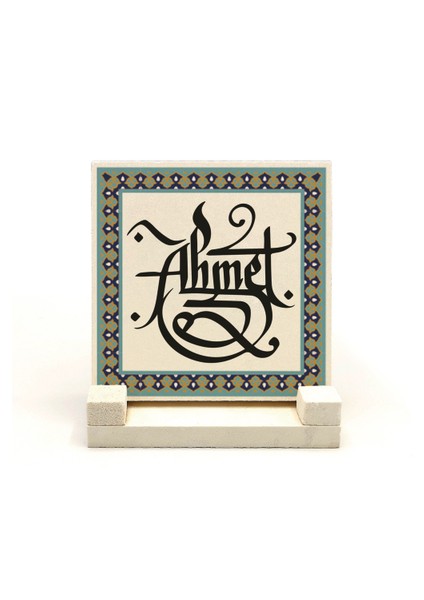 Geleneksel Hat Sanatı ile Doğal Taş Üzerine Yazılı Masaüstü Isimlik fiyatları