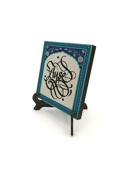 Geleneksel Hat Sanatı ile Mdf Üzerine Yazılı Masaüstü Isimlik