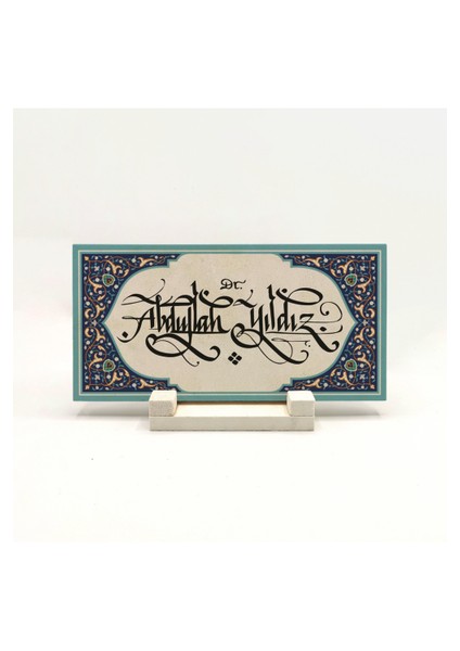 Geleneksel Hat Sanatı ile Doğal Taş Üzerine Yazılı Masaüstü Isimlik fiyatları