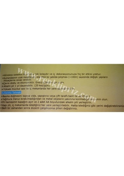 Iki Butonlu Kablosuz Kapı Zili CT-203
