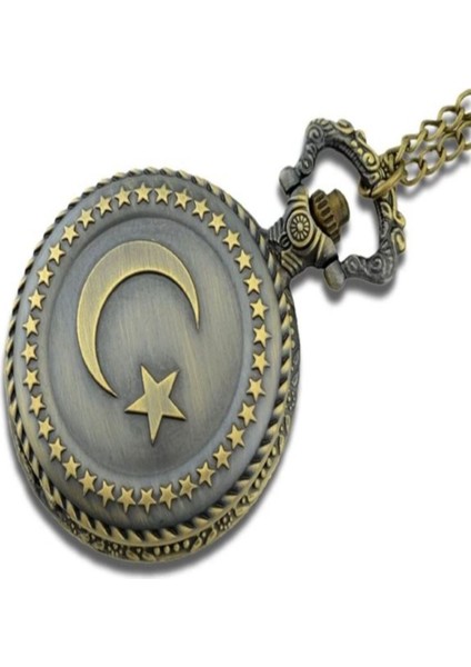 Ayyıldız Kabartmalı Quartz Köstekli Saat modelleri