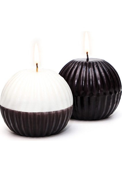 2li Fitilli Degrade Siyah Top Mum (8 Cm)