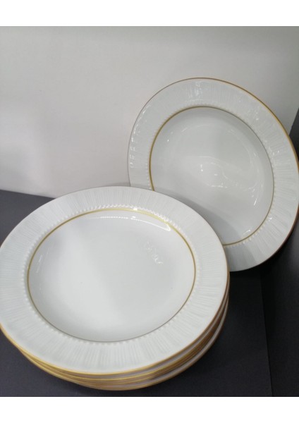 Porselen Safir 12 Adet 19 cm Çukur Yemek Tabak( Yaldız Garantili ) fırsatları
