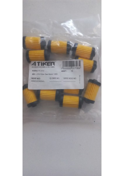 Atiker Eski Tip Gaz Kesici Filtresi ORJİNAL/eski Tip Gaz Kesici Iç Filtresi/10 Adet/orjinal Atiker/Tartarini/mimgas/aldesa/atiker Gaz Kesici Parmak Filtre