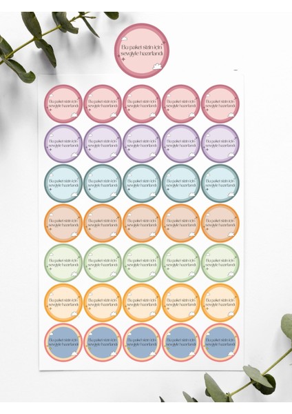 Desenli Thank You Teşekkür Stickers Paketleme Kargo Çıkartma PYTKSTK114