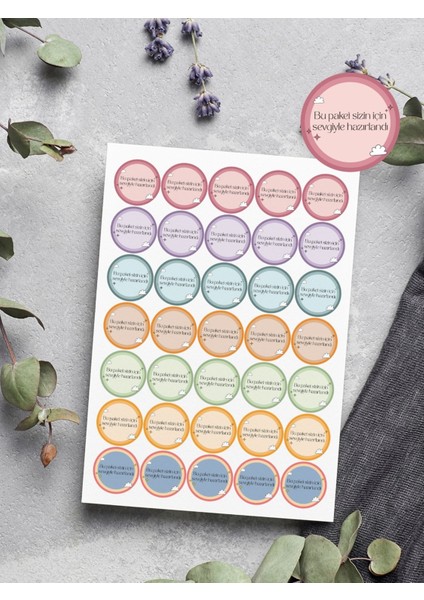 Desenli Thank You Teşekkür Stickers Paketleme Kargo Çıkartma PYTKSTK114