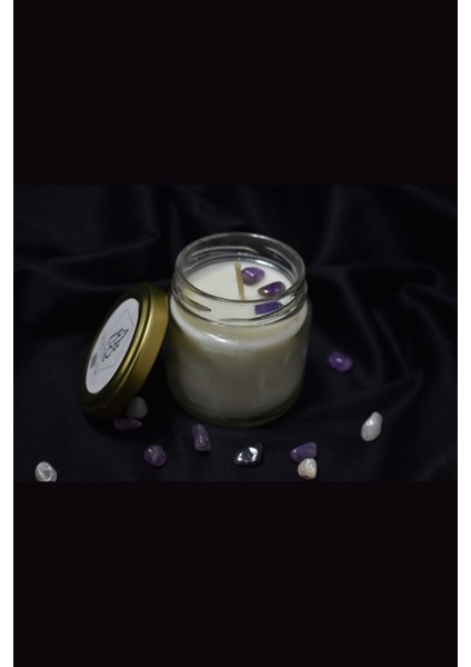 Kapaklı Büyük Cam Kavanoz Mum 100ml Kokusuz Beyaz Renkli-%100 Doğal Soya Wax