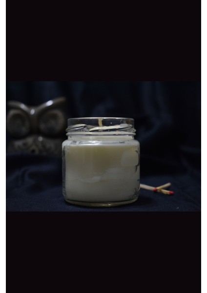 Kapaklı Büyük Cam Kavanoz Mum 100ml Kokusuz Beyaz Renkli-%100 Doğal Soya Wax