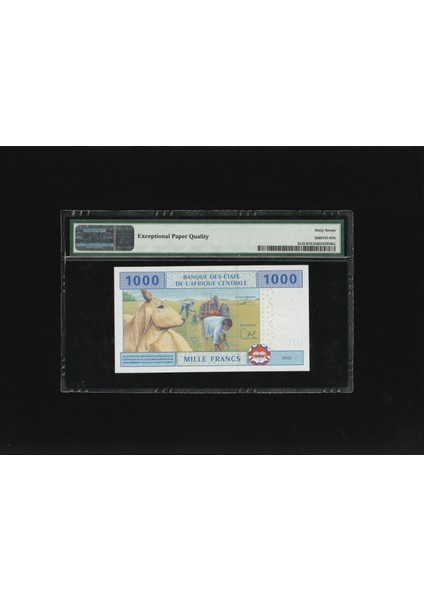 Kamerun Cameroun 1000 Francs Pmg 67 Epq Superb Gem Unc P612U 2002 (Nd 2015) S/n 630870791
