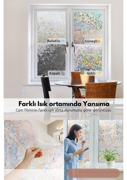 Cam Filmi Kaplama Statik Folyo 60CMX100CM Buzlu Desenli Duşa Kabin Ofis Dekorasyon fırsatları