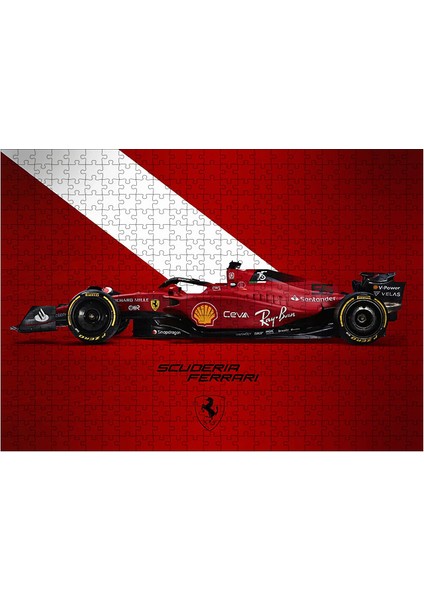 Ahşap Mdf Puzzle Yapboz Kırmızı Formula 1 Aracı 500 Parça 50*70 cm