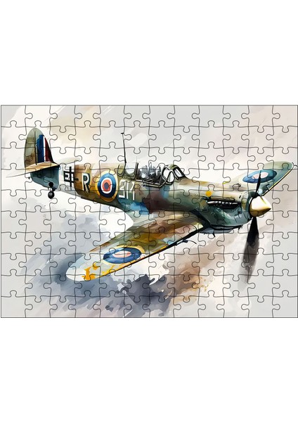 Ahşap Mdf Puzzle Yapboz Eski Savaş Uçağı 120 Parça 25*35 cm