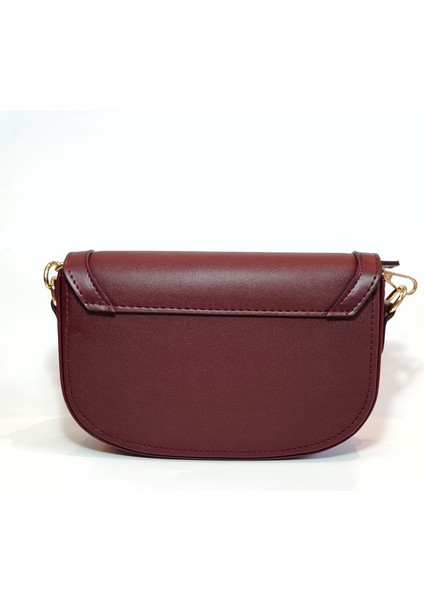 Bordo Kadın Auroa Model Tokalı Omuz Çantası