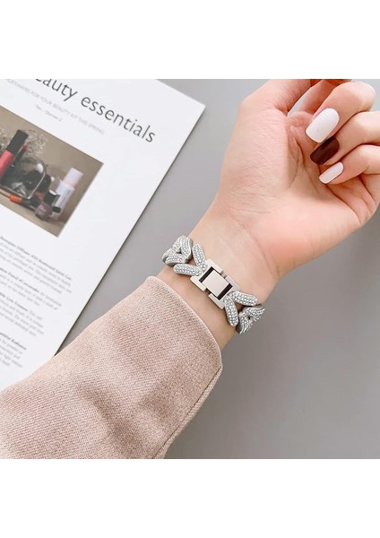 Apple Watch 41MM 40MM 38MM Serisi 9 8 7 6 5 Se Kadın Ince Metal Saat Kayışı Için Taşlı Kordon fiyatları