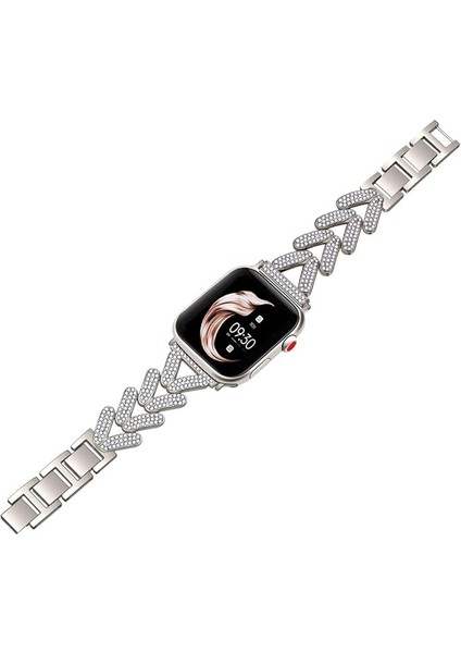 Apple Watch 41MM 40MM 38MM Serisi 9 8 7 6 5 Se Kadın Ince Metal Saat Kayışı Için Taşlı Kordon fırsatları
