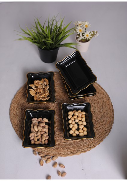 Gold Kenarlı Serenat Çerezlik, Sunumluk, Kahvaltılık 6 Adet fiyatları