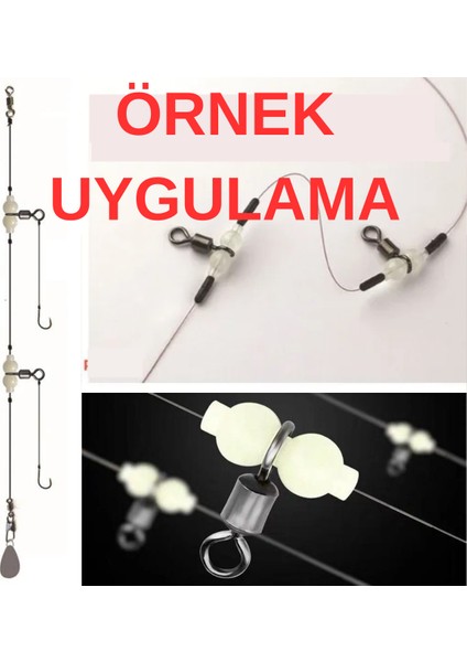 Fosforlu Glow Boncuklu Gezer Fırdöndü 13x14 mm 5 Adet