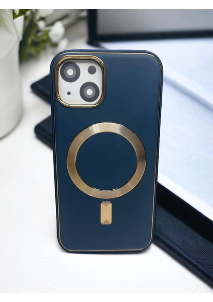 iPhone 14 Magsafe Özellikli Klasik Deri Görünümlü Telefon Kılıfı