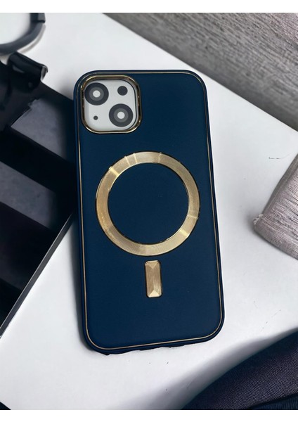 iPhone 14 Magsafe Özellikli Klasik Deri Görünümlü Telefon Kılıfı