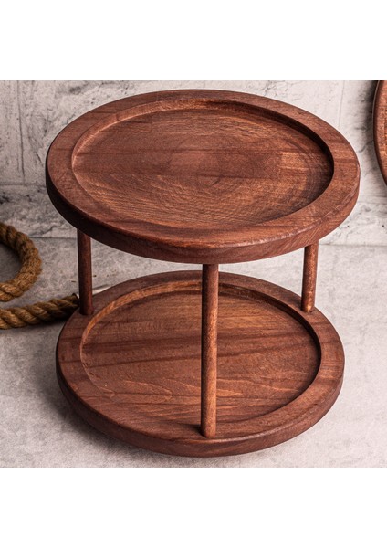 Tomby - Ahşap 2 Katlı Dönen Sunumluk Düzenleyici Stand indirimleri