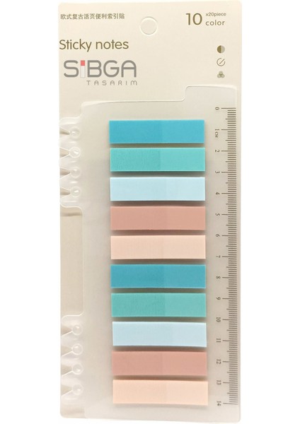 10 Renk 200 Yaprak Renkli Postit Sticker Yapışkanlı Not Kağıdı Post It