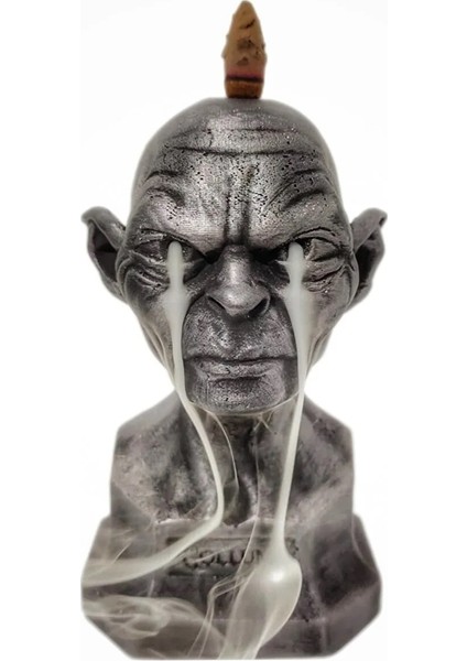 Gollum Simego Büst Geri Akış Tütülük 17CM Gümüş Eskitme