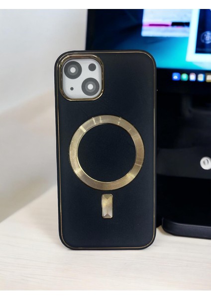 iPhone 14 Magsafe Özellikli Klasik Deri Görünümlü Telefon Kılıfı