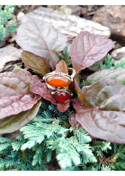 Doğal Taş Akik Doğal Taşlı Ikili Otantik Ayarlanabilir Yüzük Dtyia fiyatları