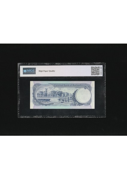 Barbados 2 Dollars Nd 1986 Mgc 67 P36 Sn H9 006718 Hpq (Epq) Unc Çil fiyatları