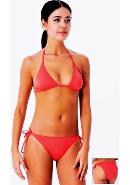 Üçgen Ipli Bikini Takımı Mercan